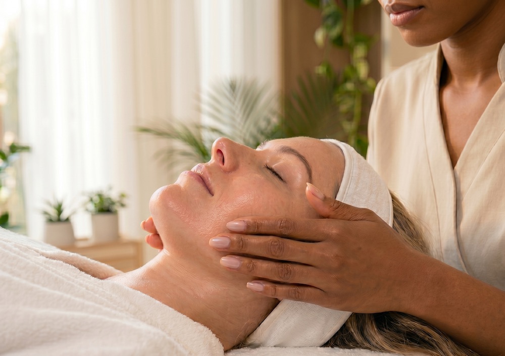Manuelle Gesichtsbehandlung – Private Skin Rituals (Symbolbild, KI-generiert)